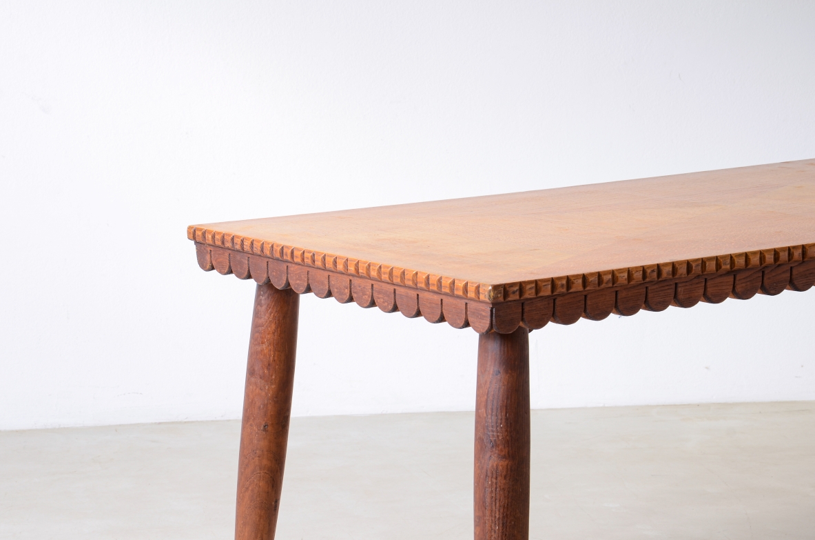 Oak table with turned legs early 1940s.