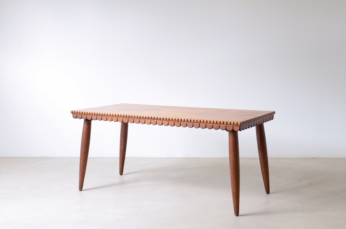 Oak table with turned legs early 1940s.