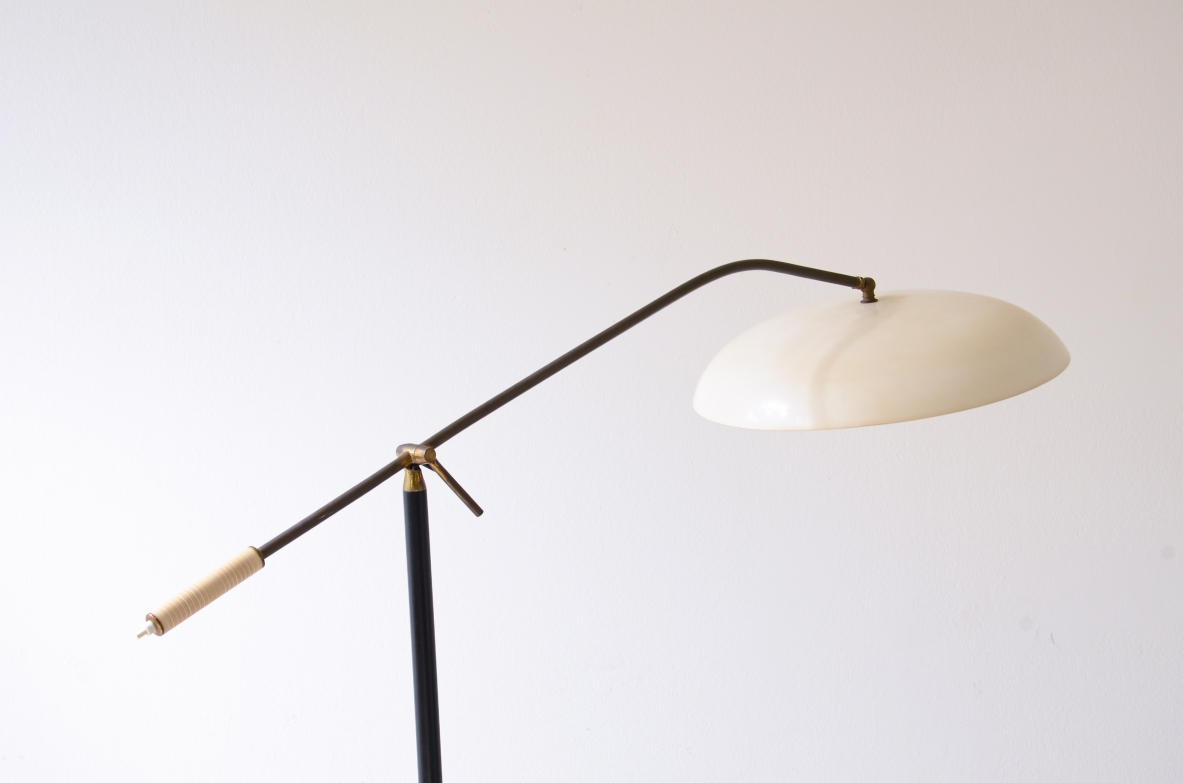 Stilnovo Milano  Reading lamp with metal and brass stem, 1950