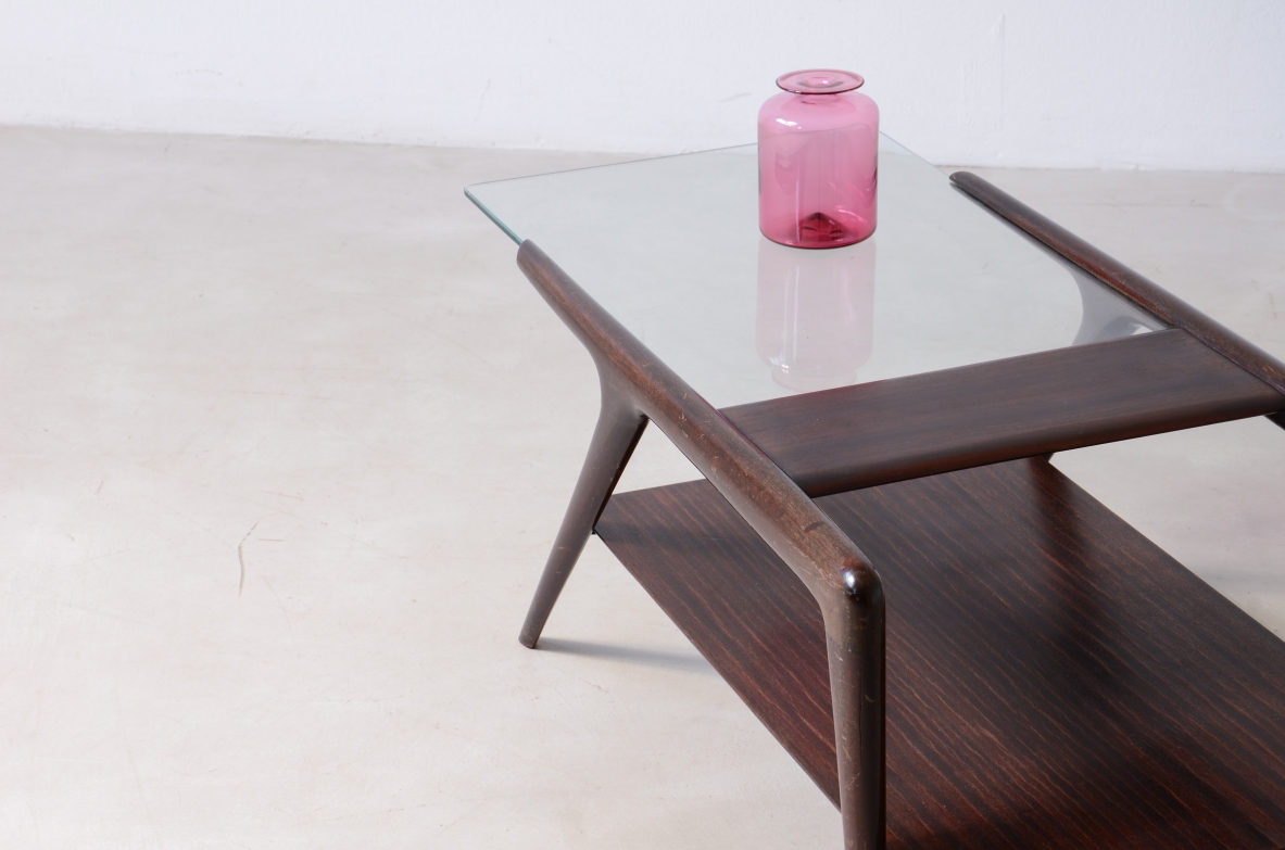Small Coffee table, glass top by Isa Bergamo, 1950