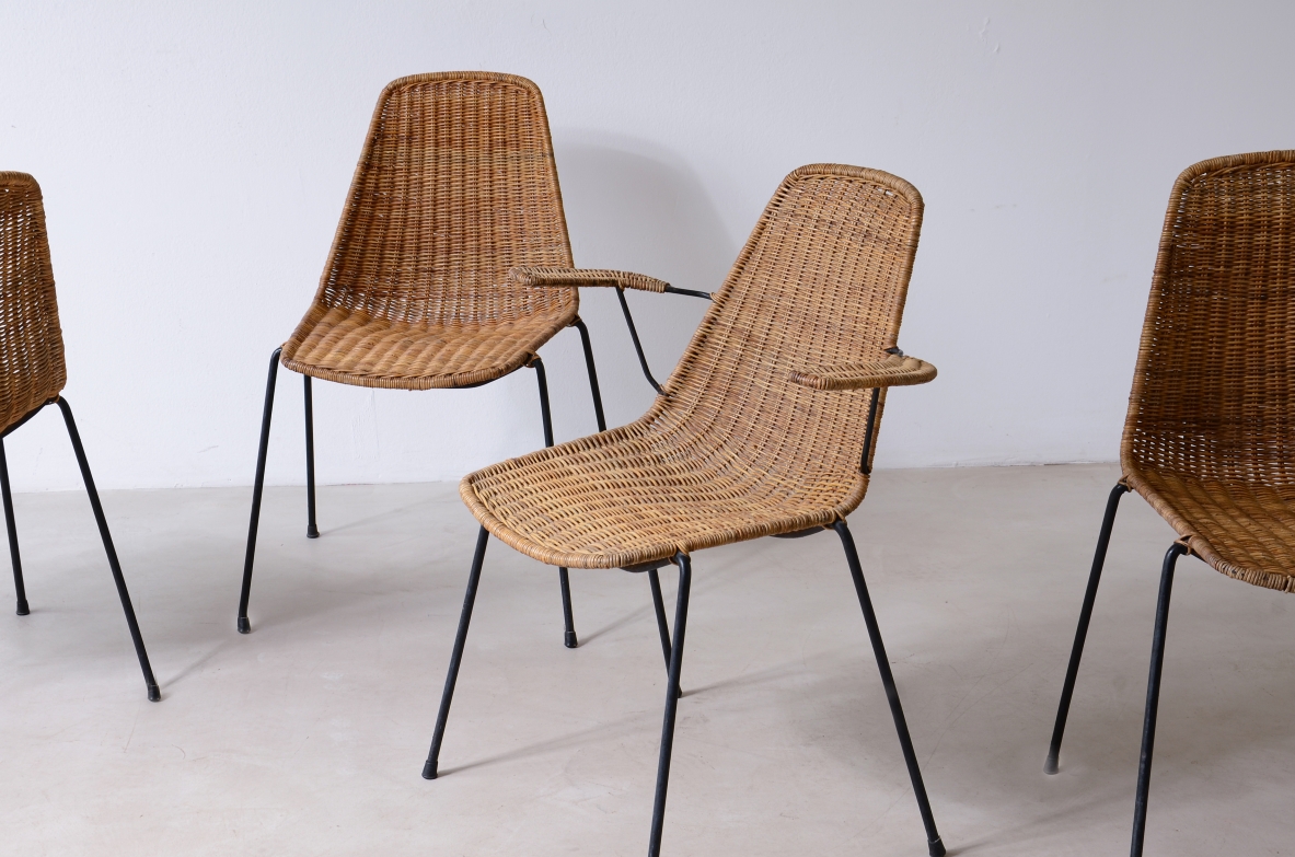 Franco Legler  Rare set of two armchairs and four 
