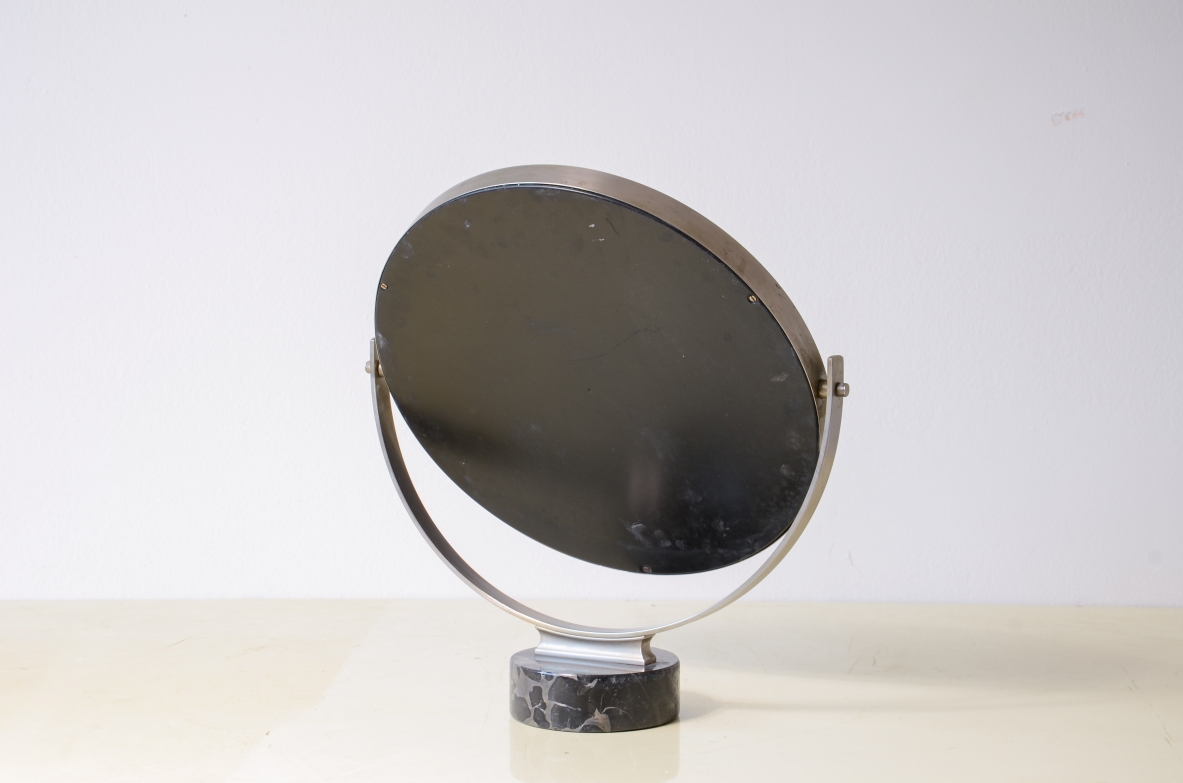 Sergio Mazza  Tilting steel table mirror Made by Artemide, circa 1960.