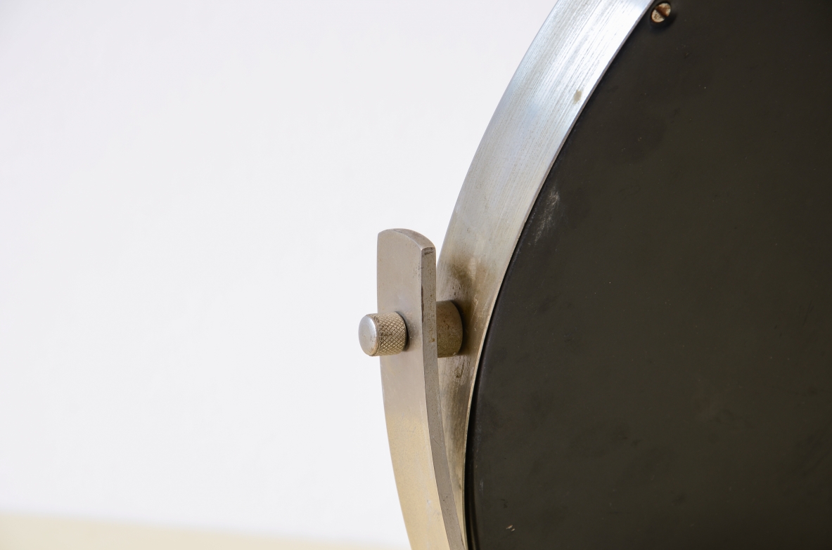 Sergio Mazza  Tilting steel table mirror Made by Artemide, circa 1960.