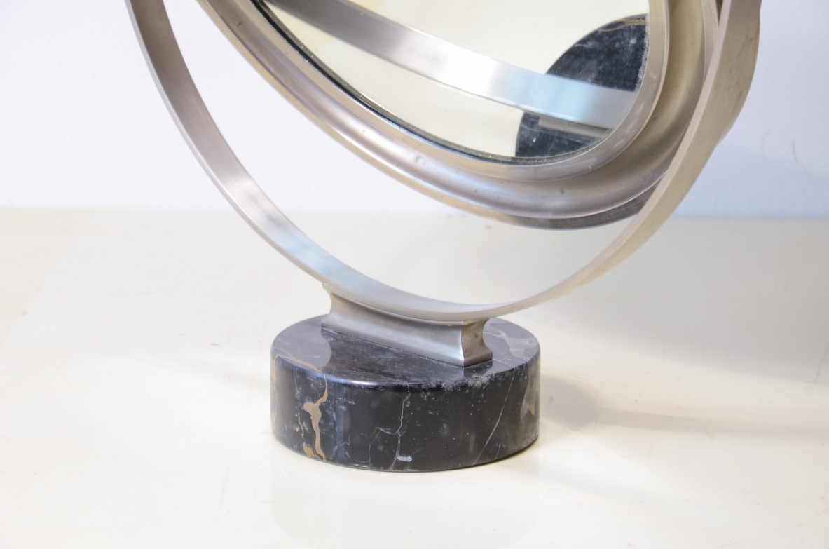 Sergio Mazza  Tilting steel table mirror Made by Artemide, circa 1960.