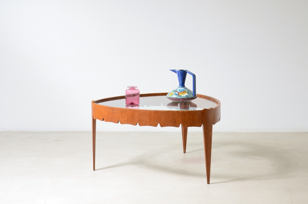 Pierluigi Colli, Elegant coffee table in shaped wood Certified by Colli Archives.