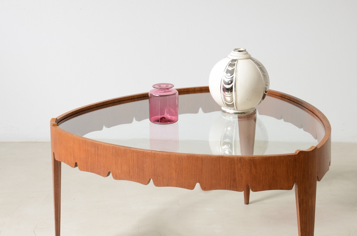 Pierluigi Colli, Elegant coffee table in shaped wood Certified by Colli Archives.