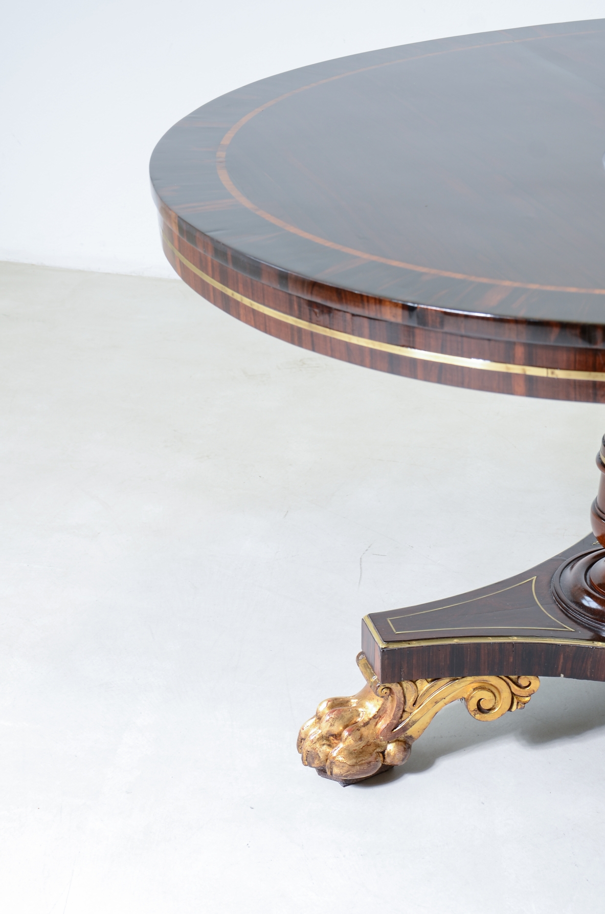antique table with gold-gilded feet, Lucca, First Empire, ca. 1820.