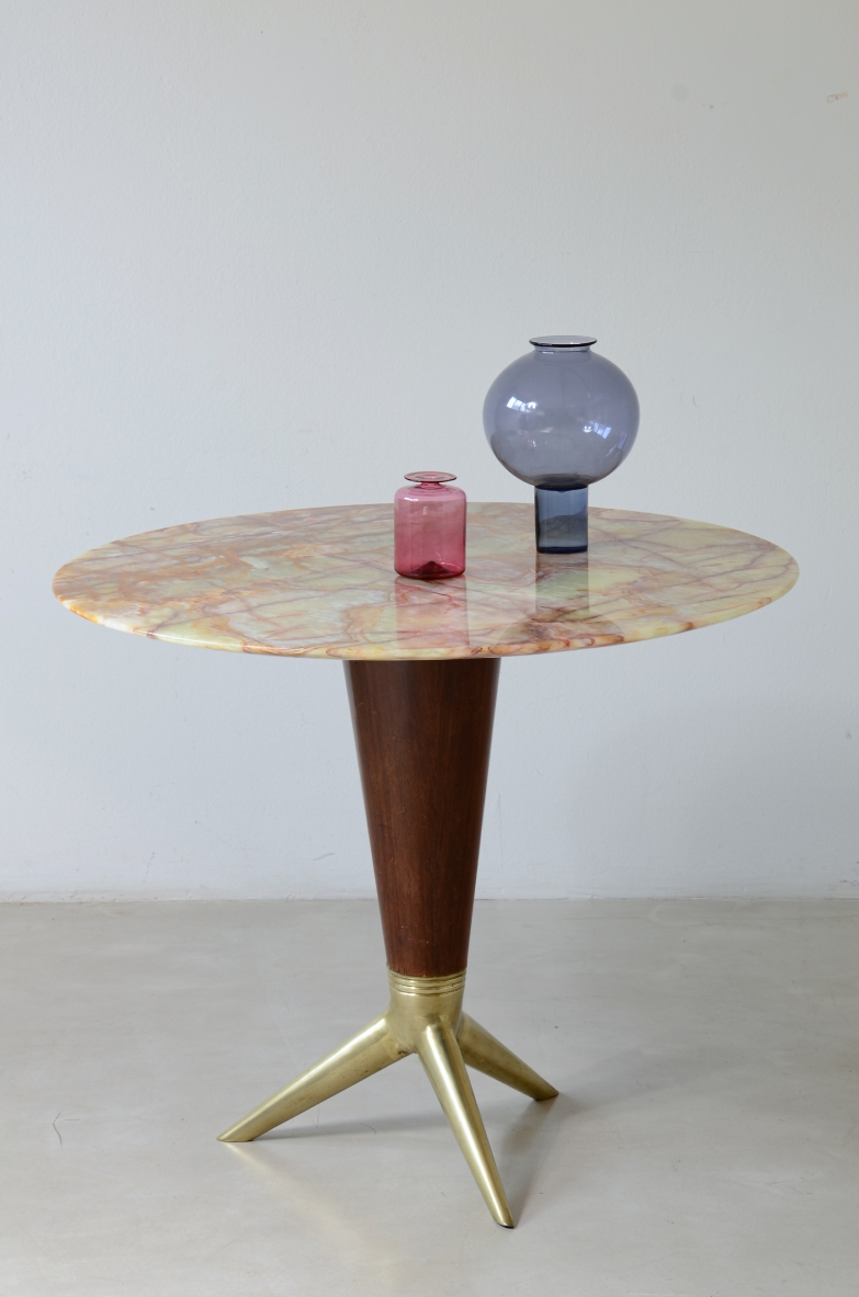 Tavolo con piano onice anni 50 vintage