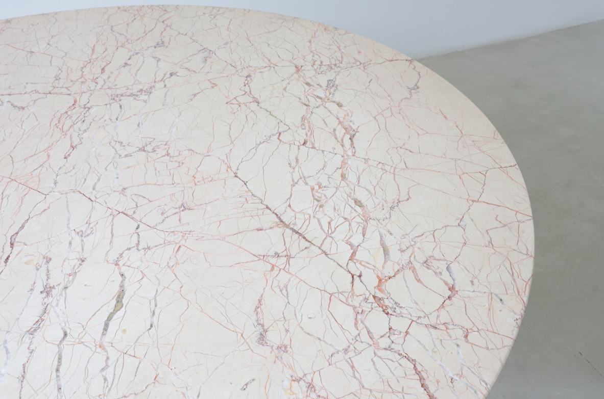 Ico and Luisa Parisi  Shaped wooden table with a light breccia marble top 