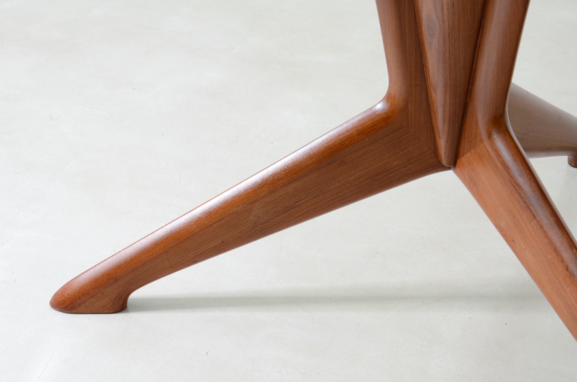 Ico and Luisa Parisi  Shaped wooden table with a light breccia marble top 