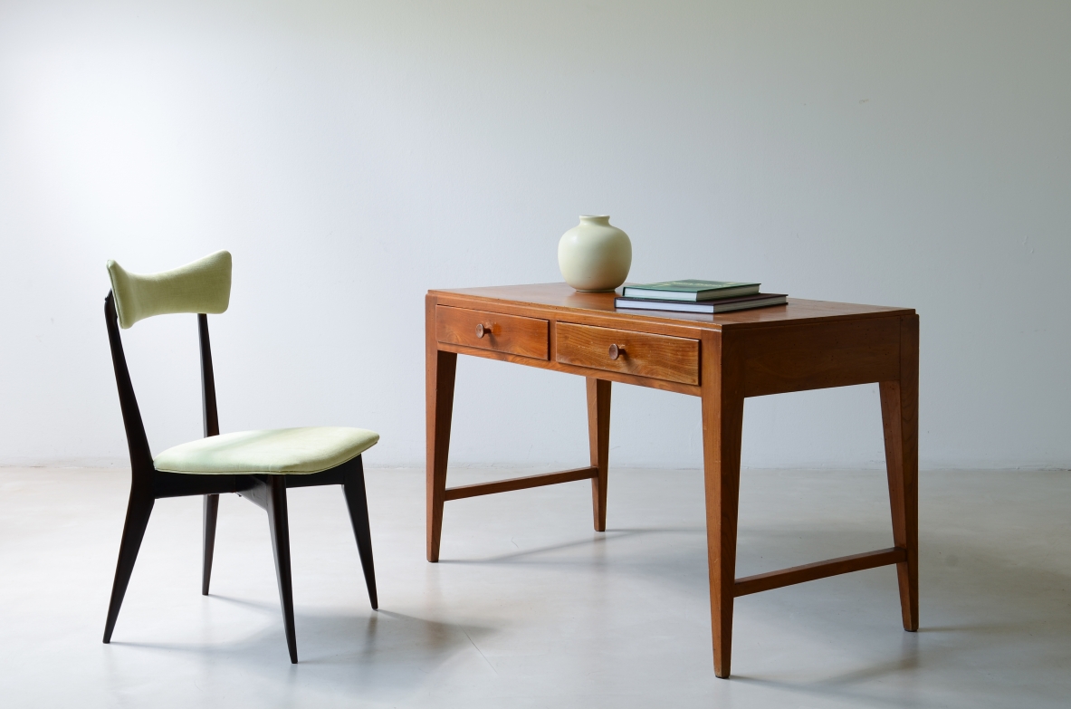 Ash center desk with tapered legs. Ash center desk with tapered legs