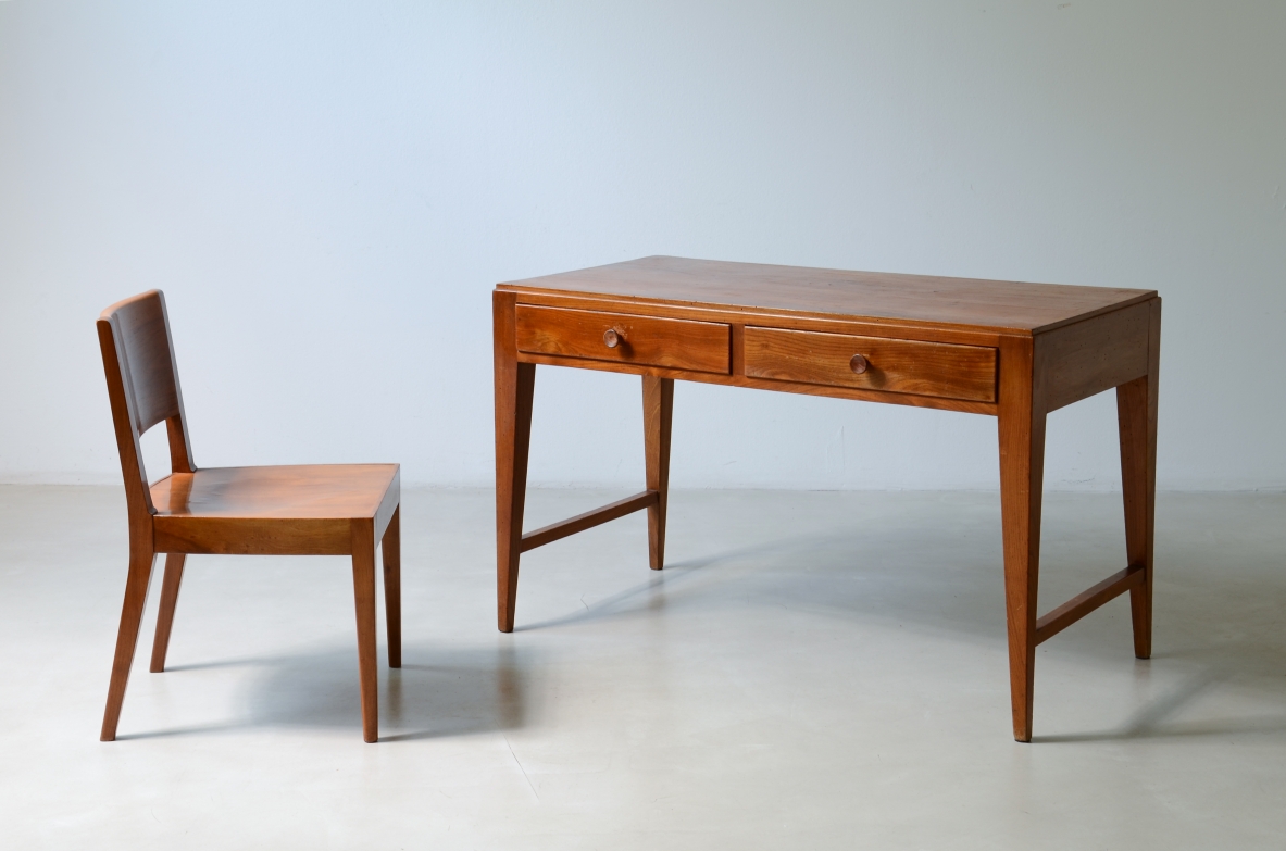 Ash center desk with tapered legs. Ash center desk with tapered legs
