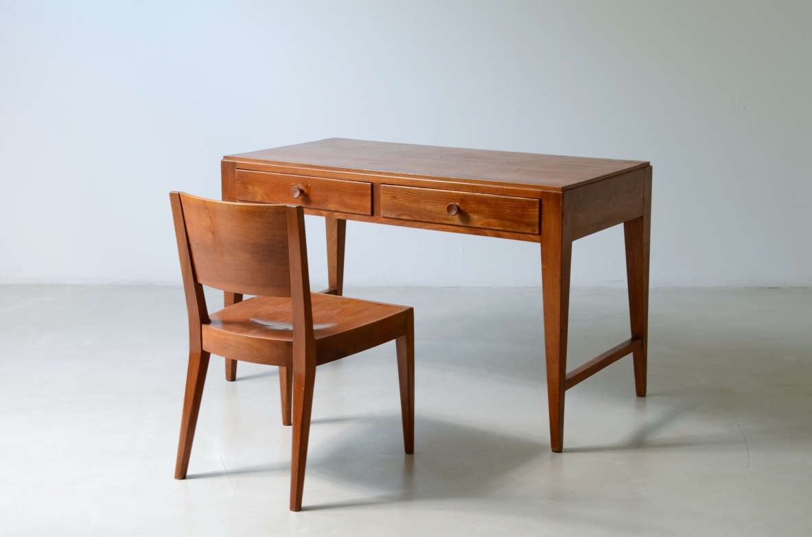 Ash center desk with tapered legs. Ash center desk with tapered legs