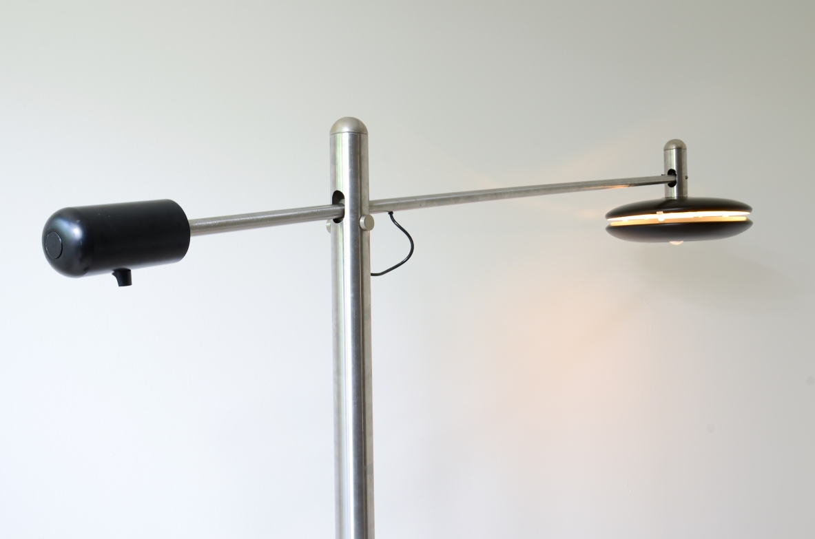 Selenova 1972 lampada da terra in acciaio e metallo laccato di grandi dimensioni