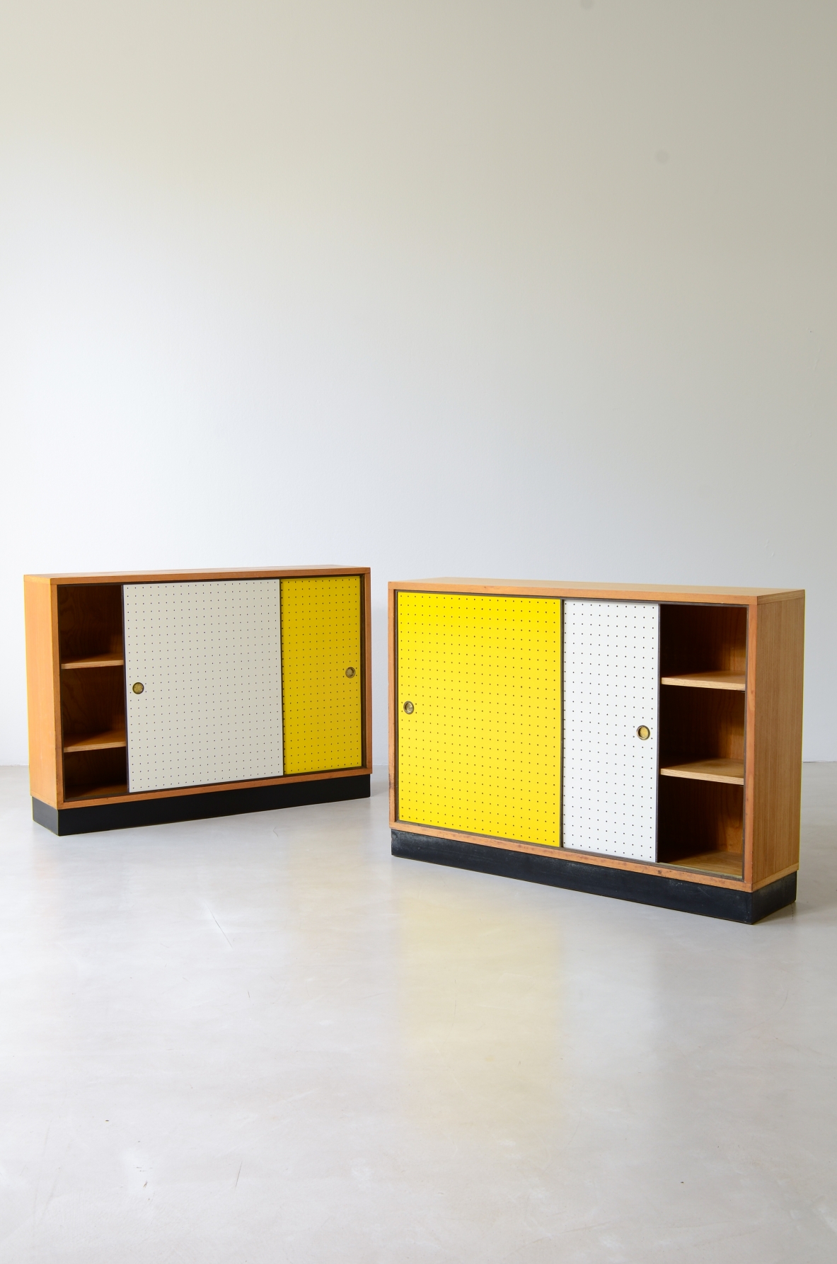 Pair of small ash storage units Italian manufacture, ca. 1955.