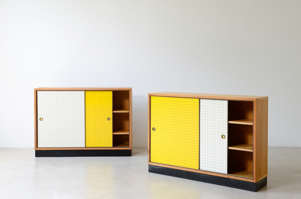 Pair of small ash storage units Italian manufacture, ca. 1955.