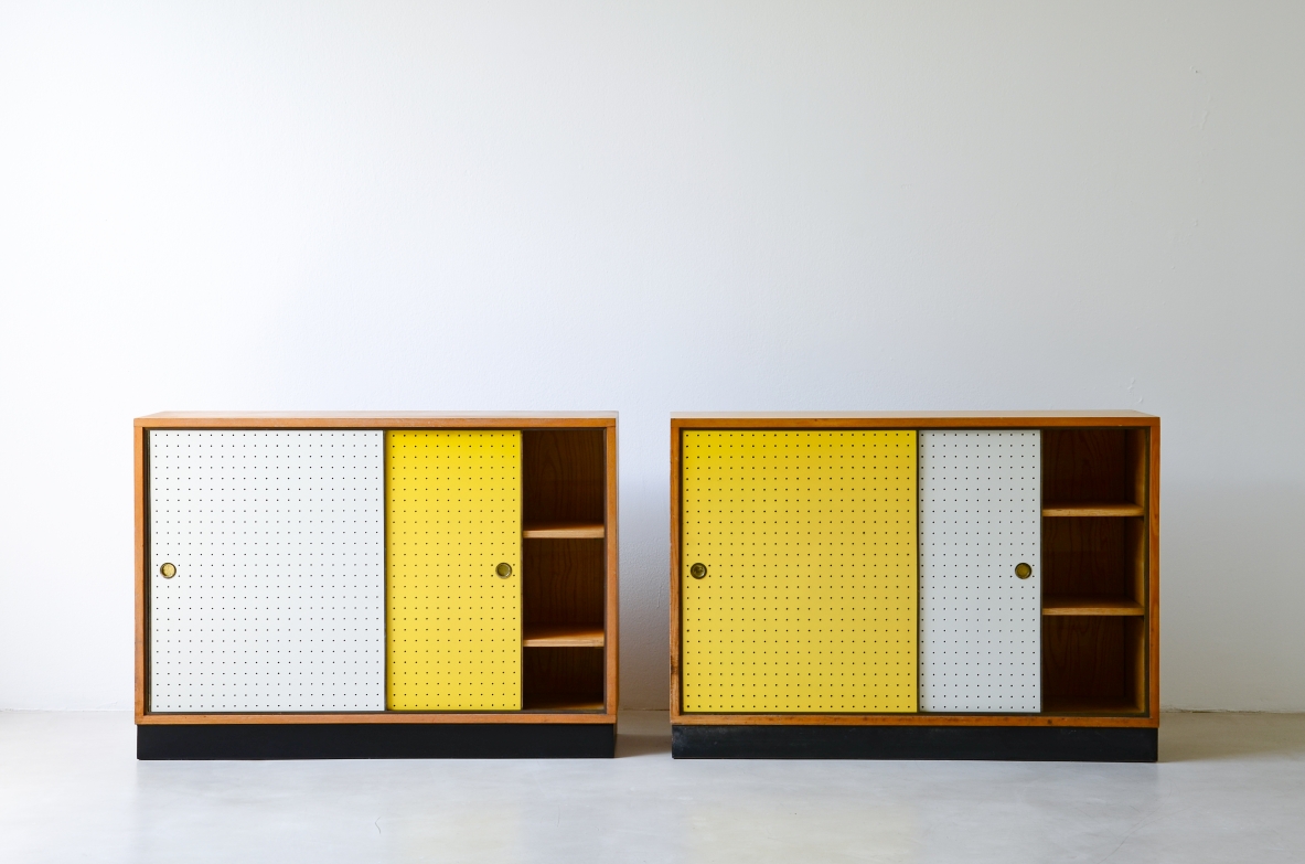 Pair of small ash storage units Italian manufacture, ca. 1955.