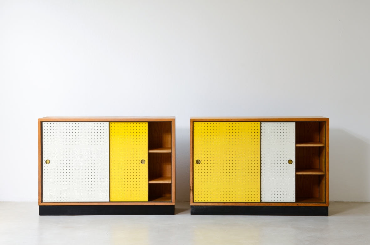 Pair of small ash storage units Italian manufacture, ca. 1955.