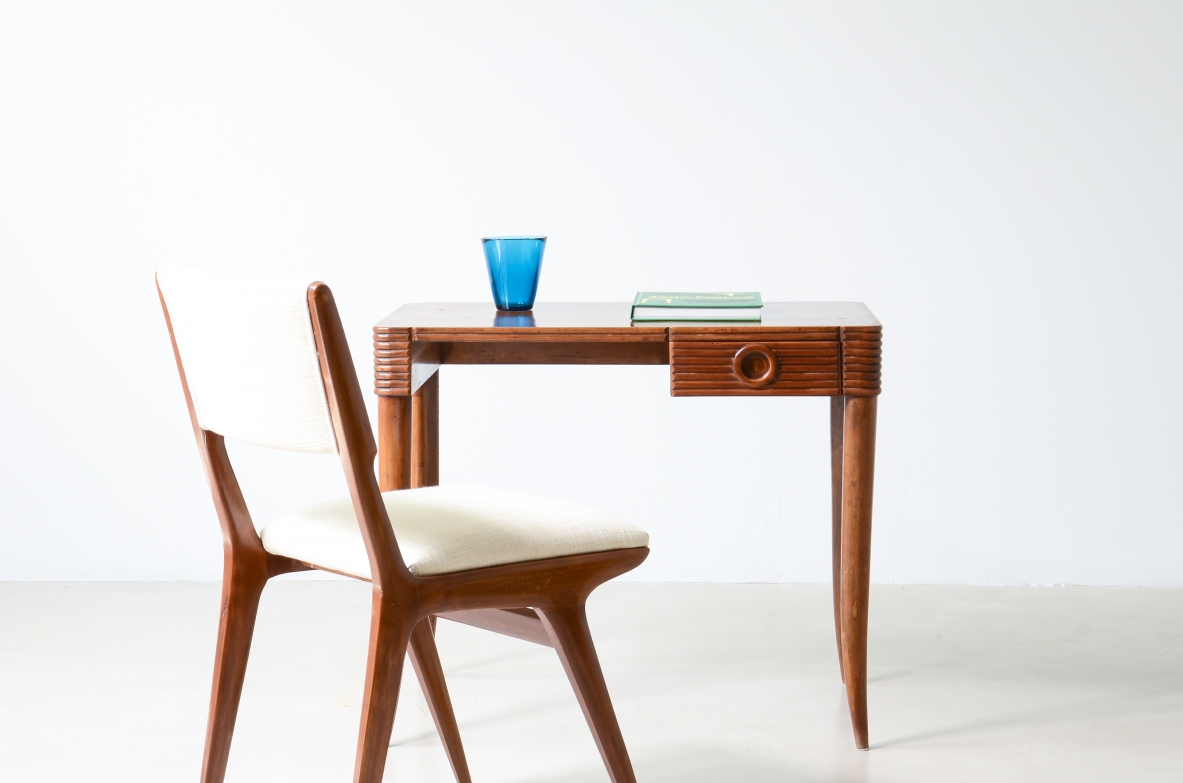 Paolo Buffa Small bedroom desk with sabre legs and a drawer 1935
