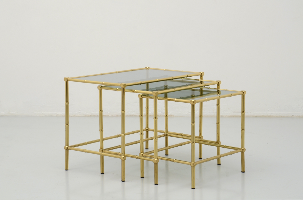 Tavolini in ottone vintage modernariato Milano