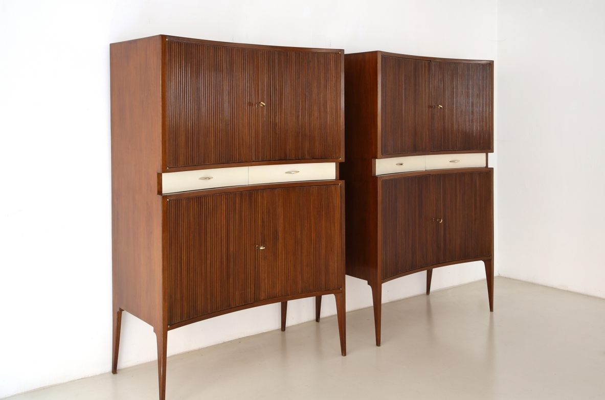 Coppia di credenze con struttura in legno, attr. G.Ulrich 1950