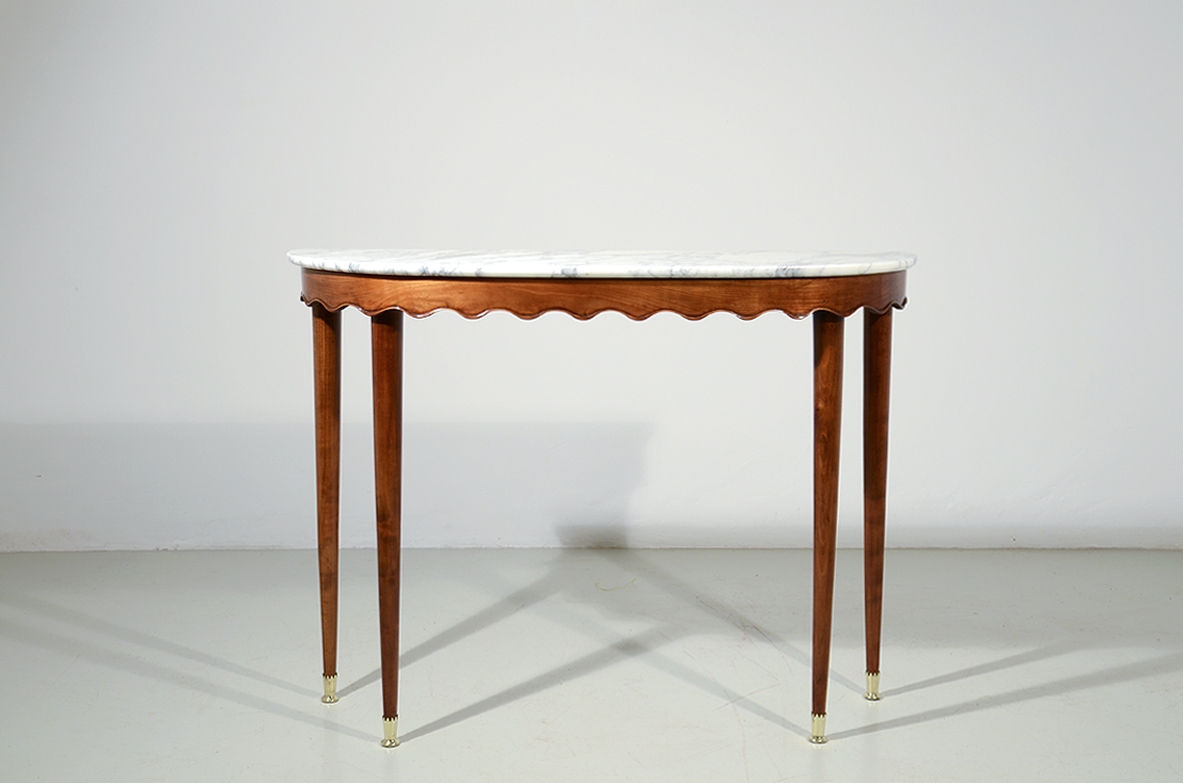Paolo Buffa, elegante console con motivo a onda, 1940.