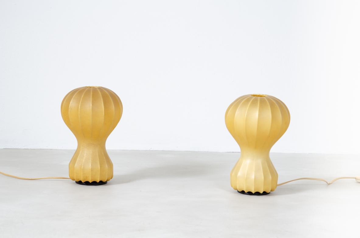 F.lli Castiglioni, pair of table lamps mod. Gatto. Prod. Flos, 1960.