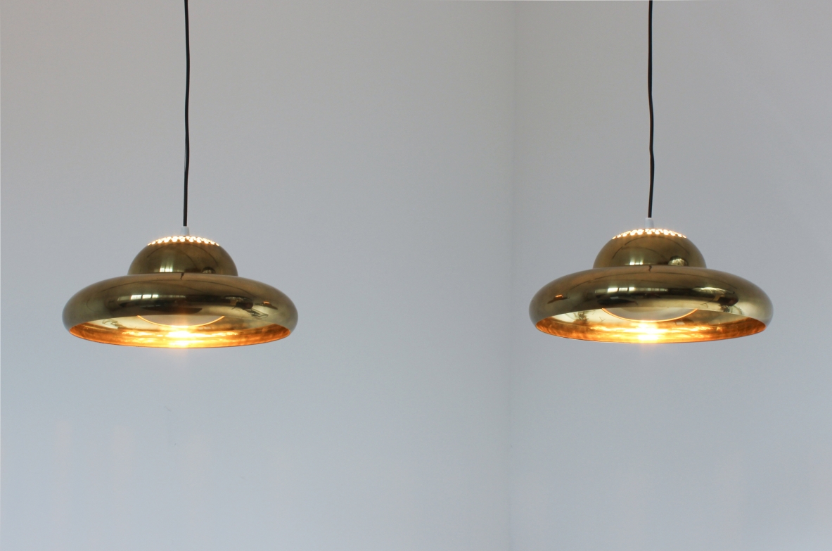 Afra e Tobia Scarpa. Coppia di lampadari mod. Fior di Loto. Produzione Flos, 1960ca