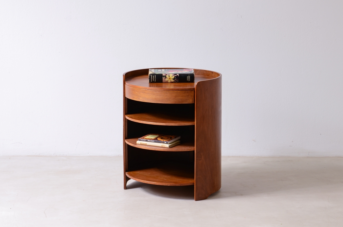 Luigi Caccia Dominioni,Comodino/tavolino a quattro ripiani e un cassetto, Produzione Azucena, 1962